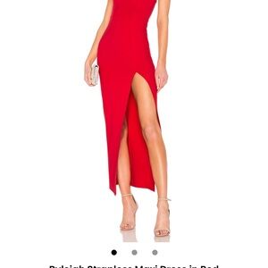 Superdown Red One Shoulder Bodycon Midi Dress